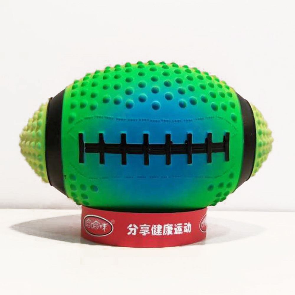 달걀 모양 축구 5 &quot; 부풀게할 수 있는 운동장 공 무지개 빛깔 마모방지
